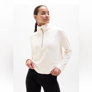 Athleta Seasoft Quarter Zip in Magnolia White